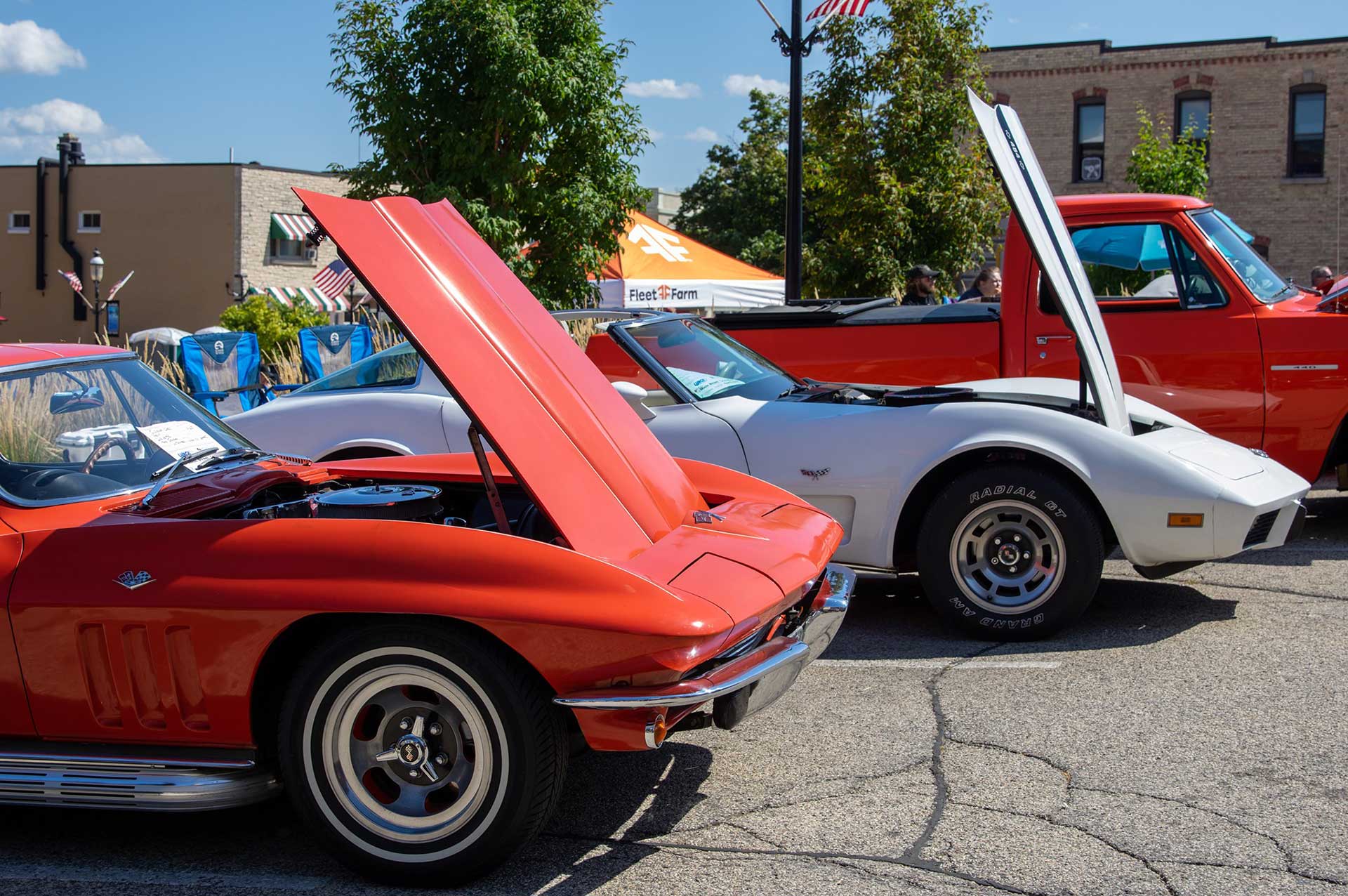 Several classic cars on display at Wheels On Main