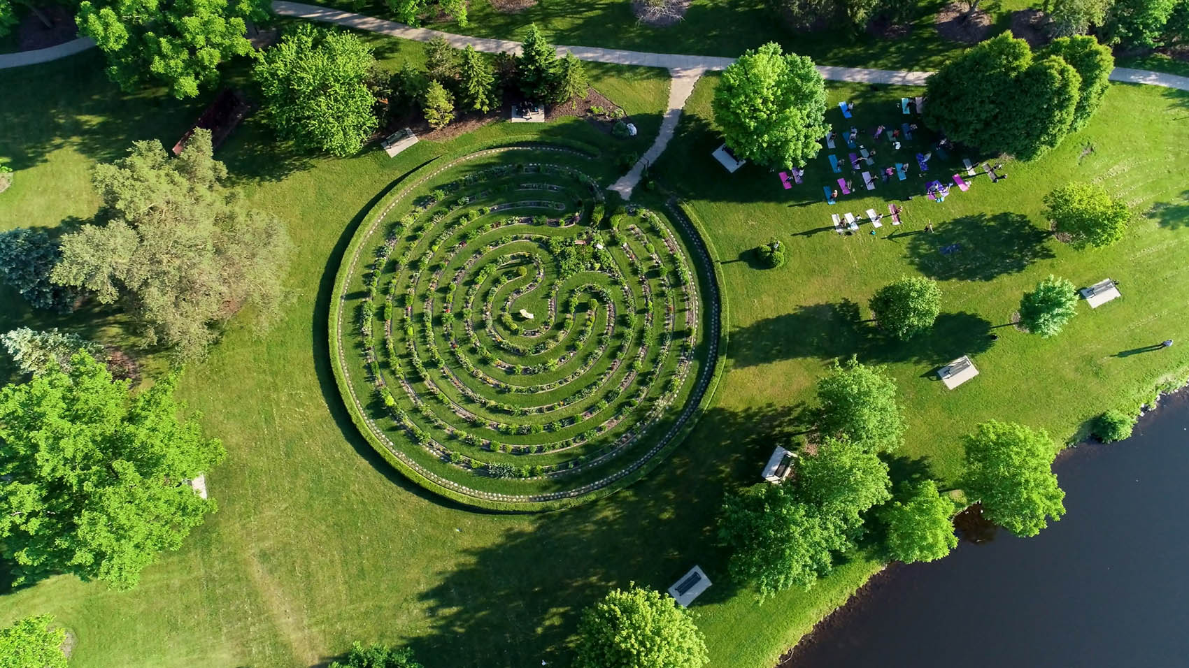 Regner Park Labyrinth Garden, summer activities in West Bend, Wisconsin