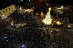 Christmas tree lighting in Downtown West Bend