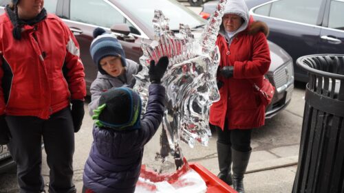 Winter Warm-Up Ice Sculptures in Downtown West Bend